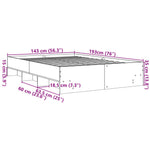 Bed Frame without Mattress Brown Oak 140x190 cm Engineered Wood 3295687