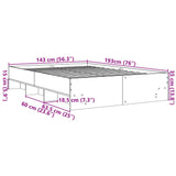 Bed Frame without Mattress Brown Oak 140x190 cm Engineered Wood 3295687