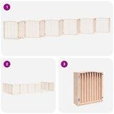 Dog Gate with Door Foldable 12 Panels 960 cm Poplar Wood 3155616