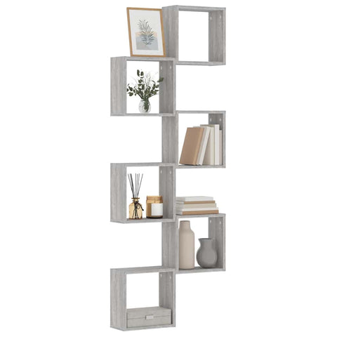 ZNTS Wall Cube Shelves 6 pcs Grey Sonoma 30x15x30 cm 815884