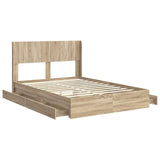 Bed Frame with Storage and Headboard Sonoma Oak 150 x 200 cm 3414373