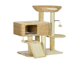 95cm Cat Tree Tower for Indoor Cats, with Scratching Post, Cat House, Toy Ball, Platform - Beige T3398P555137