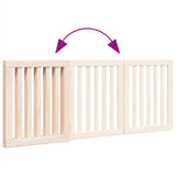 Dog Gate Foldable 3 Panels 150 cm Poplar Wood 352236