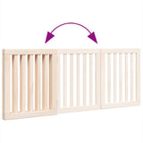 Dog Gate Foldable 3 Panels 150 cm Poplar Wood 352236