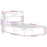 Bed Frame without Mattress Brown Oak 107x203 cm Engineered Wood 4106837