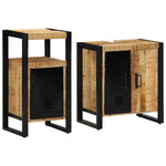 Bathroom Furniture Set 2 pcs Brown Soild rough mango wood 3305598