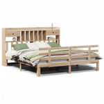 ZNTS Bookcase Bed without Mattress 180x200 cm Super King Solid Wood Pine 3322802