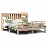 ZNTS Bookcase Bed without Mattress 180x200 cm Super King Solid Wood Pine 3322802