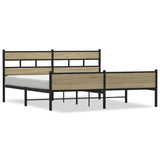 Metal Bed Frame without Mattress Sonoma Oak 183x213 cm 3308505