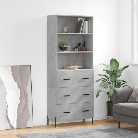 Highboard Concrete Grey 69.5x34x180 cm Engineered Wood 3189393