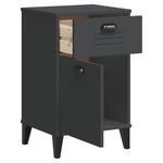 ZNTS Bedside Cabinet VIKEN Anthracite Grey Solid Wood Pine 374916