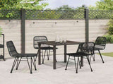 Garden Dining Set 5 pcs Black Powder-Coated Steel 3379199