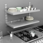 2-Tier Floating Wall Shelf Stainless Steel 100x30 cm 51047
