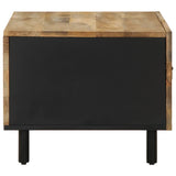 Coffee Table Black 80x50x40 cm Solid Rough Wood Mango 4018633