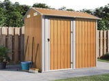 Garden Shed Light Brown 192x152.5x237 cm Galvanised Steel 364533