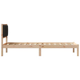 Bed Frame with Upholstered Headboard Black 80 x 200 cm 878291
