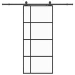 Sliding Door with Hardware Set Black 90x205 cm ESG Glass 3375950