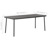 7 Piece Garden Dining Set Steel Dark Grey 3074477