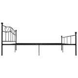 284528 Bed Frame without Mattress Black Metal 180x200 cm Super King
