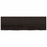 Wall Shelf Dark Brown 200x60x cm Treated Solid Wood Oak 363851