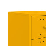 ZNTS Bedside Cabinet Mustard Yellow 36x39x59 cm Steel 846731