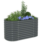 Garden Raised Bed 160x80x81 cm Galvanised Steel Grey 45524