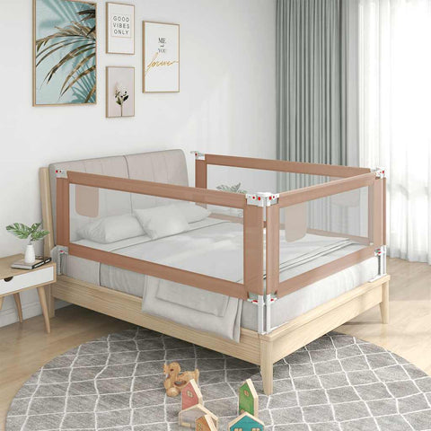 Toddler Safety Bed Rail Taupe 140x25 cm Fabric 10219