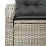 Garden Sofa with Cushion Light Grey 124 x 62 x 69cm Poly Rattan 42006747