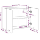 Hanging Cabinet Lyon Grey Sonoma 80x31x60 cm Engineered Wood 815589