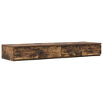 Storage Bed Frame with Drawer Smoked Oak 236.5 x 120 x 31.5 cm 3335633