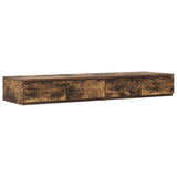 Storage Bed Frame with Drawer Smoked Oak 120 cm Engineered Wood 3335633