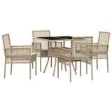 Garden Dining Set 5 pcs Beige Poly rattan 3334932