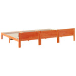 Family Bed Frame No Mattress Wax Brown 240x200 cm Solid Wood Pine 3324573