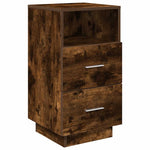 ZNTS Bedside Cabinet with 2 Drawers Smoked Oak 36x36x68 cm 858586