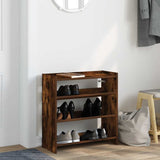 Shoe Rack Smoked Oak 60x25x62 cm Engineered Wood 859891