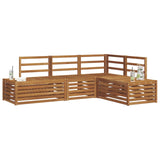 Outdoor Sofa Set 4 Piece Natural Solid Acacia Wood 3375439