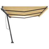 Freestanding Manual Retractable Awning 600x300 cm Yellow/White 3069798