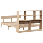 ZNTS Bookcase Bed without Mattress 150x200 cm King Size Solid Wood Pine 3321810