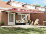 Retractable Awning Red and White 450 x 350 cm 3331101