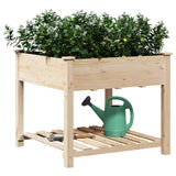 Garden Planter Beige 90 x 90 x 76.5 cm Solid fir wood 42006578