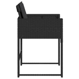 Garden Chairs with Cushions 4 pcs Black Poly Rattan 365001
