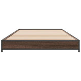 ZNTS Bed Frame without Mattress Brown Oak 75x190 cm Small Single 845190