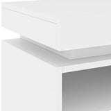 ZNTS Bedside Cabinet with LED Lights White 40x39x48.5 cm 836784