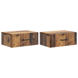Wall-Mounted Bedside Cabinet 2 pcs Old Wood 49 x 34.5 x 20 cm 898972