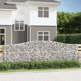 Arched Gabion Baskets 4 pcs 400x30x120/140 cm Galvanised Iron 3145841