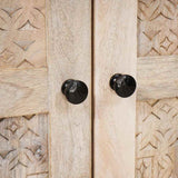 Sideboard with Shelf White 60 x 33 x 75 cm Solid mango wood 4018118