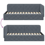 Corner Bed Frame with Headboard Dark Grey 100 x 200 cm Velvet 42016544