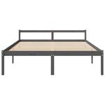 ZNTS Senior Bed without Mattress Grey 200x200cm Solid Wood Pine 810636