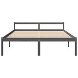 ZNTS Senior Bed without Mattress Grey 200x200cm Solid Wood Pine 810636