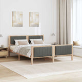 Bed frame Brown and dark grey 160 x 200 cm Solid pine wood 3394309
